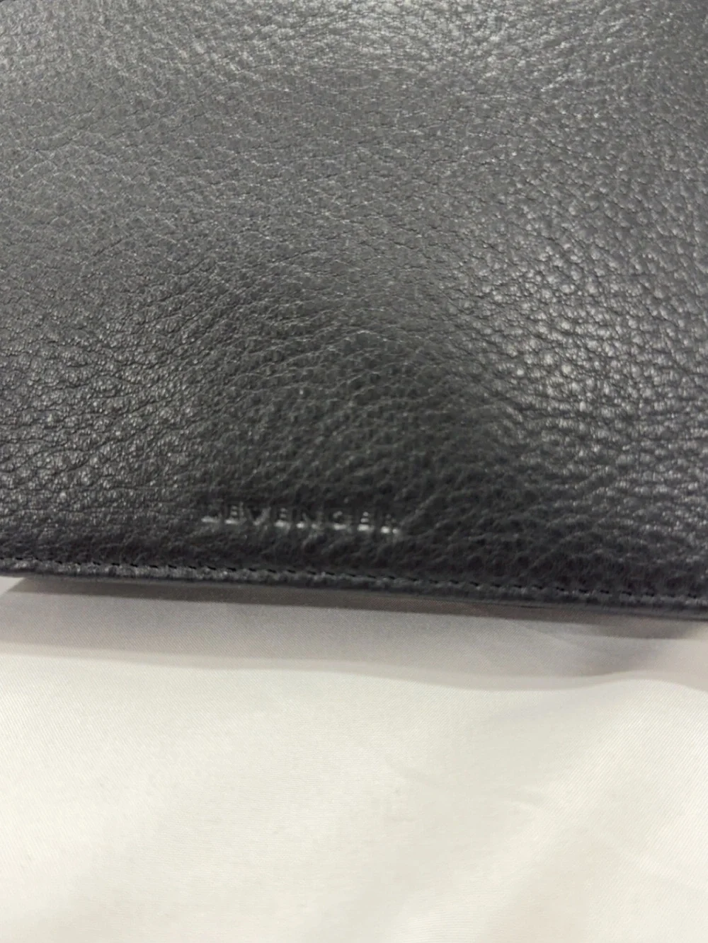 Levenger RFID Travel Black Leather Fold-Over Wallet